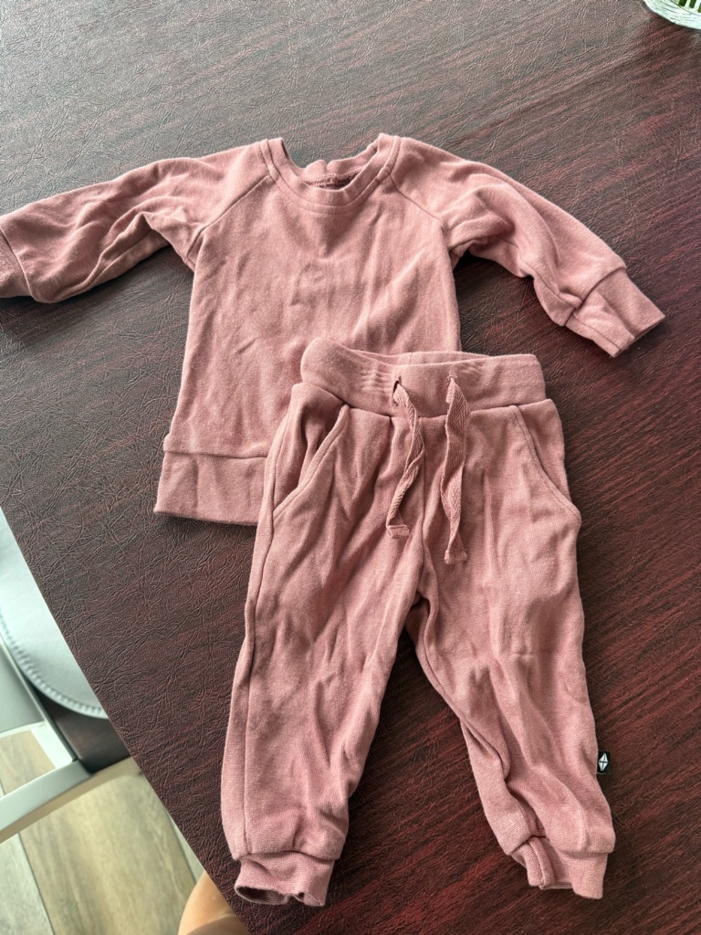 Kyte BABY Mauve Pink Ribbed Long Sleeve Top & Jogger Set